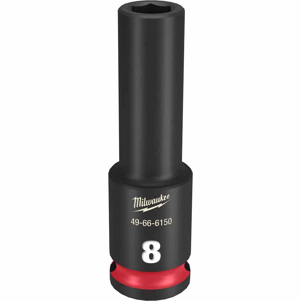 MILWAUKEE SHOCKWAVE 3 8 Drive 8mm Deep 6 Point Impact Socket 49666150