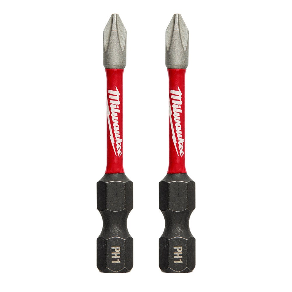 MILWAUKEE SHOCKWAVE Power 50mm (2 ) Phillips #1 Screwdriver Bit - 2 Piece 48324961