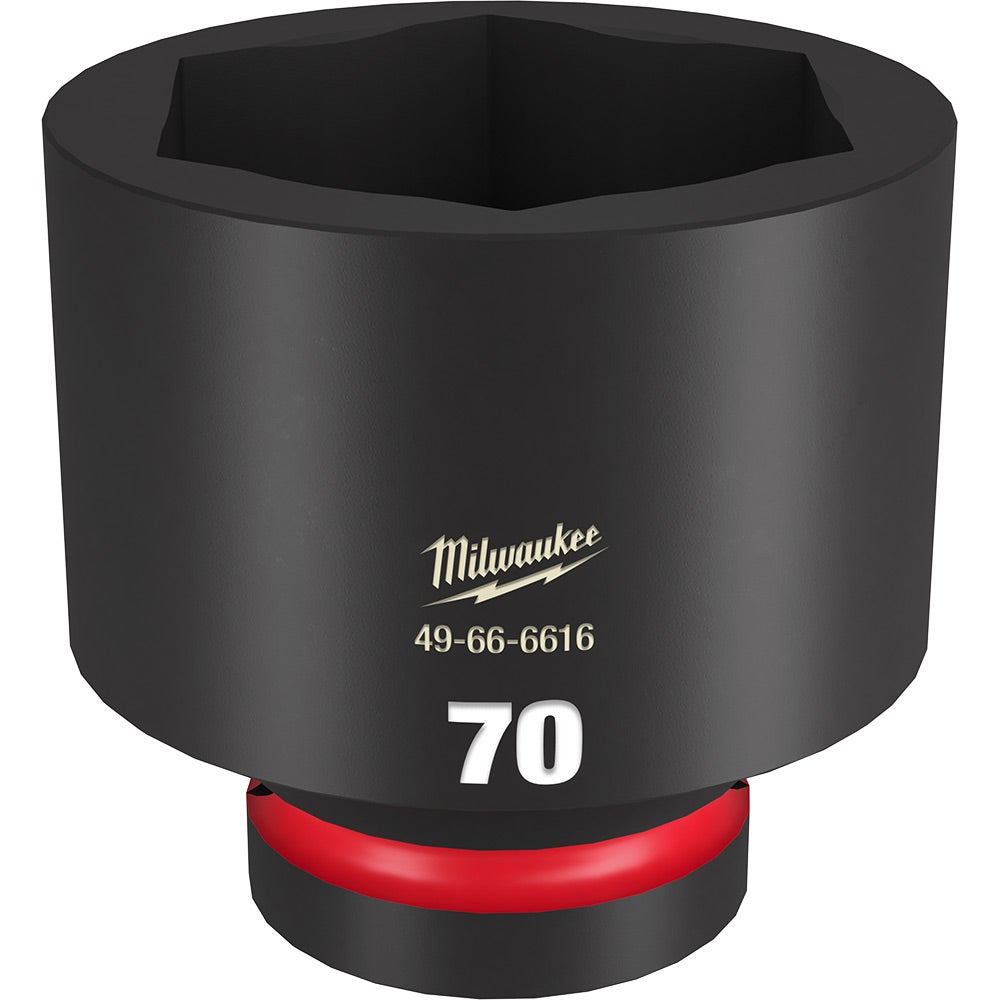 MILWAUKEE SHOCKWAVE 1inch Drive 70mm Standard 6 Point Impact Socket 49666616