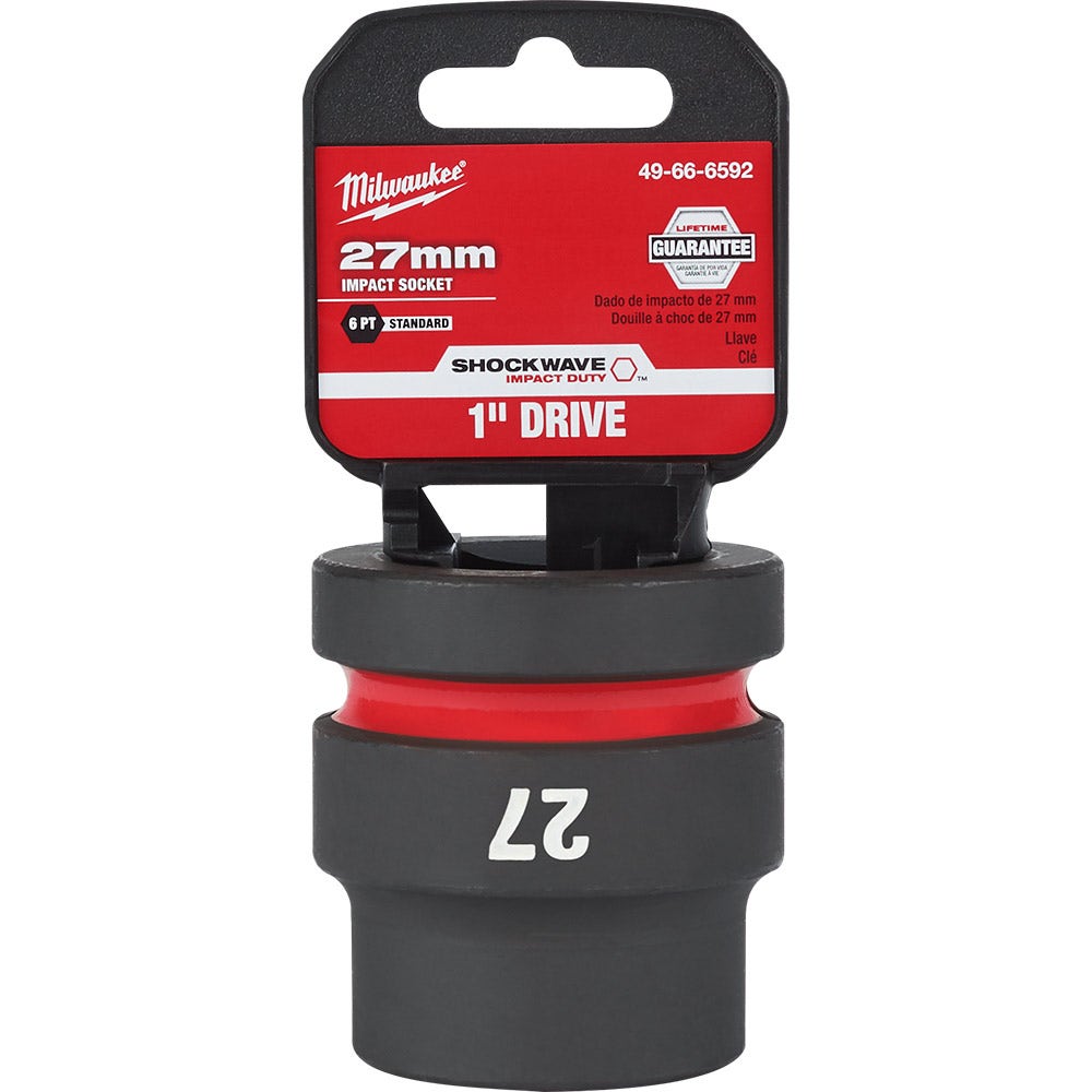 MILWAUKEE SHOCKWAVE 1inch Drive 27mm Standard 6 Point Impact Socket 49666592