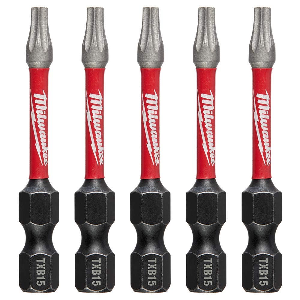 MILWAUKEE T15 x 50mm Torx Power Impact Screwdriver Bit - SHOCKWAVE - 5 Piece 48324693