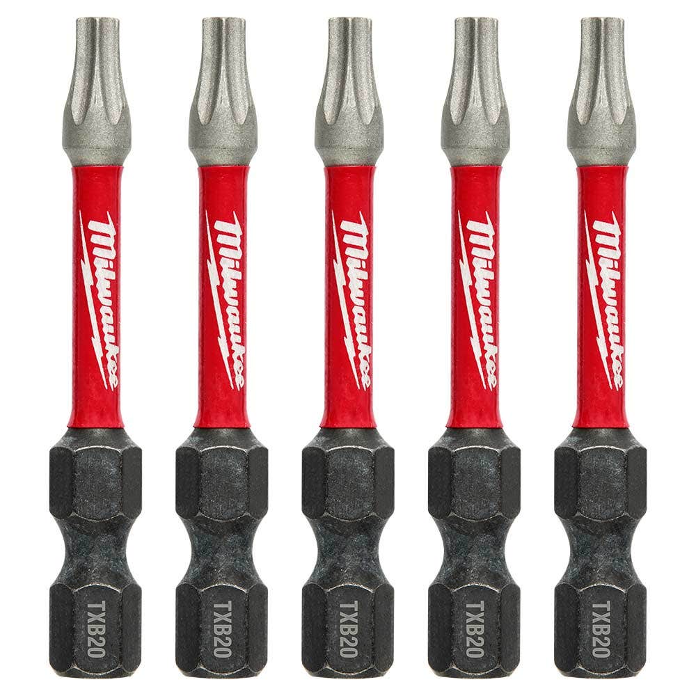 MILWAUKEE T20 x 50mm Torx Power Impact Screwdriver Bit - SHOCKWAVE - 5 Piece 48324694