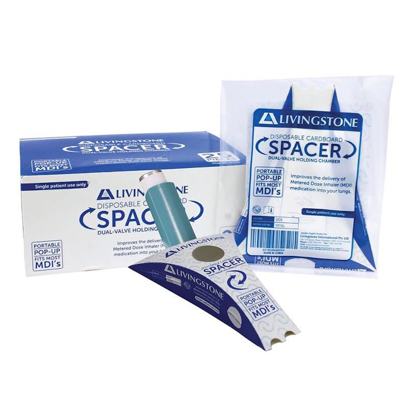 Livingstone Disposable Biodegradable Cardboard Asthma Spacer 25Pack