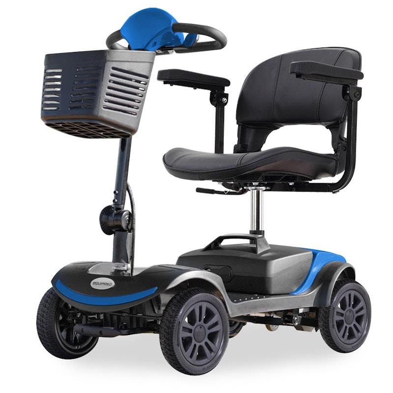 Equipmed SmartRider Folding Electric Mobility Scooter Black & Blue