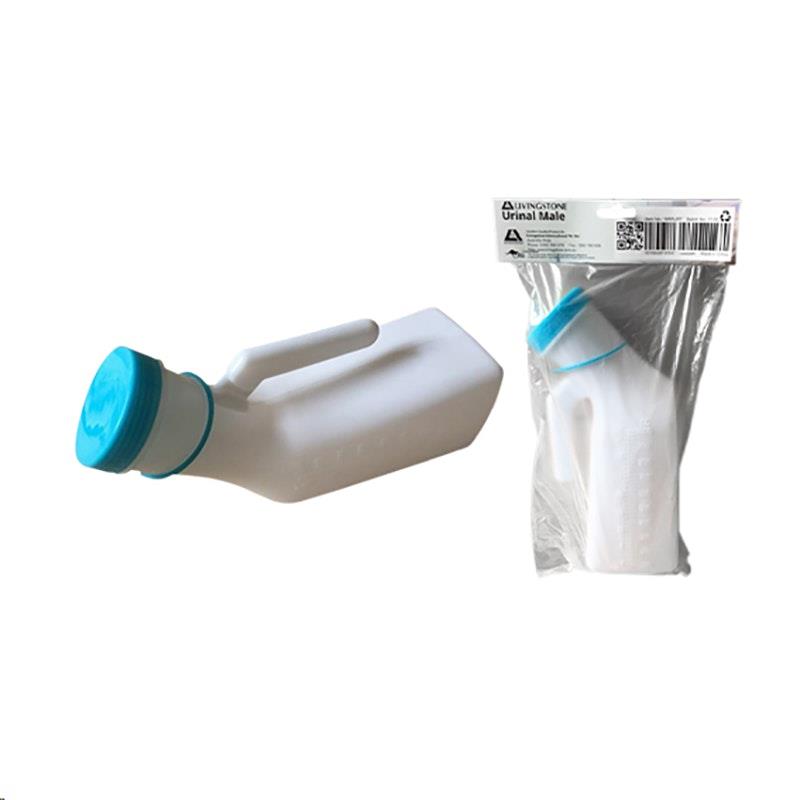 Livingstone Urinal Male with Lid 1L Graduated Plastic 1Piece