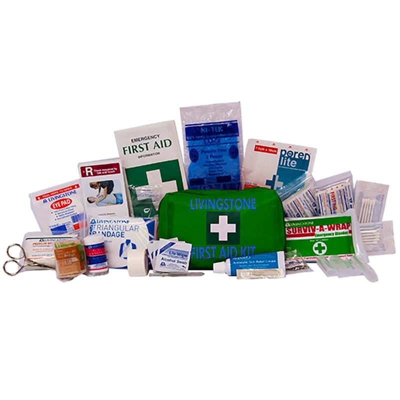 Livingstone Work Vehicle First Aid Kit In Green Nylon Pouch Bundle