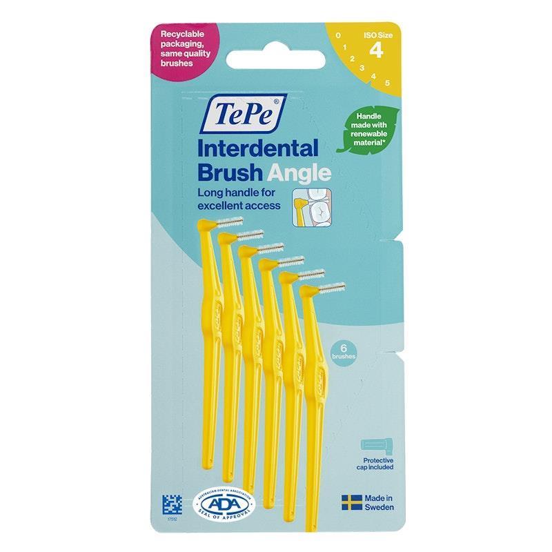 TePe® Interdental Brushes - Angle™ Yellow-Size 4