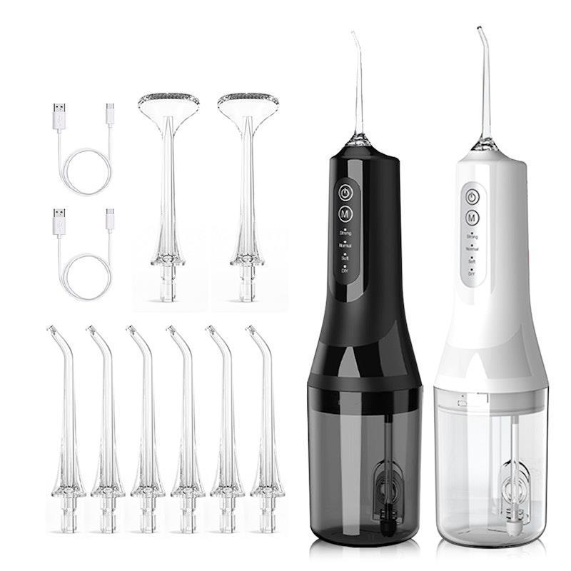 Eevee Electric Water Flosser Portable Oral Cleaner - 1x Black & 1x White Twin Pack