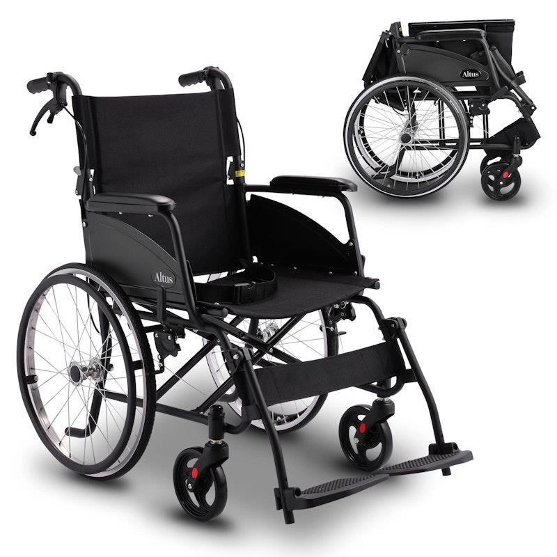Altus 20 Inch Self-Propelled Folding Wheelchair Black