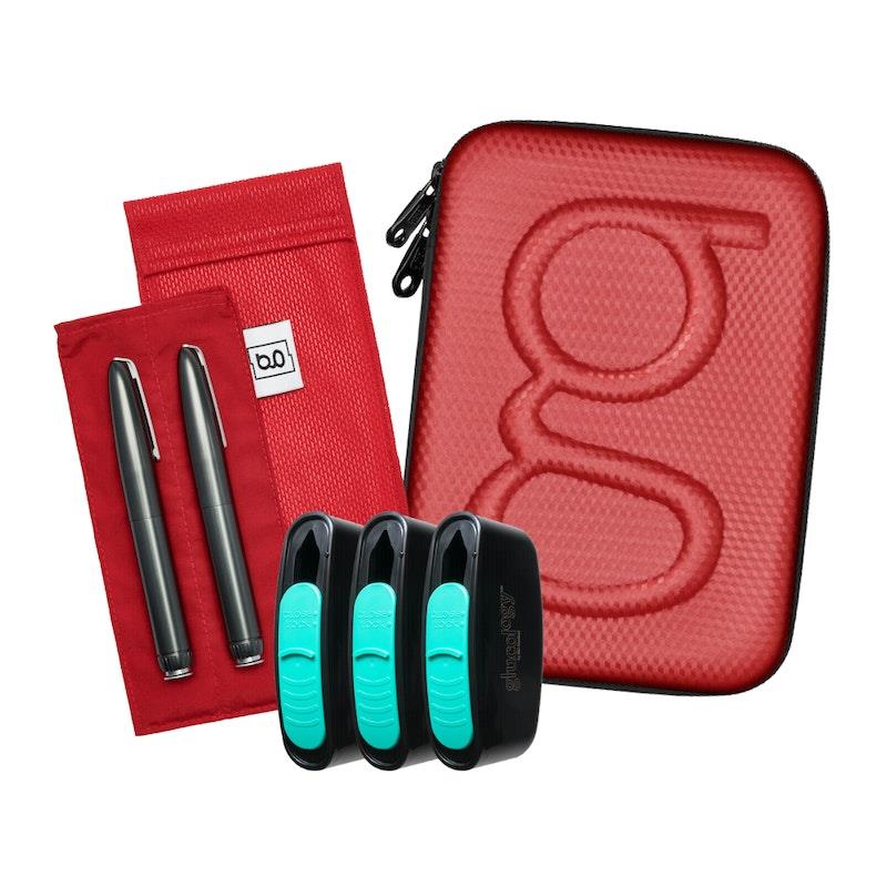 Glucology Travel Bundle Case - Plus, Red/ 2 Pen Pouch - Red/ 3 Sharps