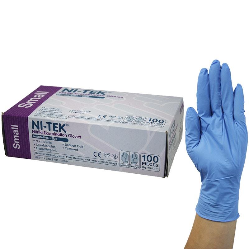 NI-TEK Nitrile Powder Free Gloves Small 100 Pieces/Box