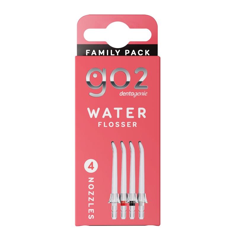 GO2 Dentagenie Water Flosser Replacement Nozzle Family Pack 4Pack