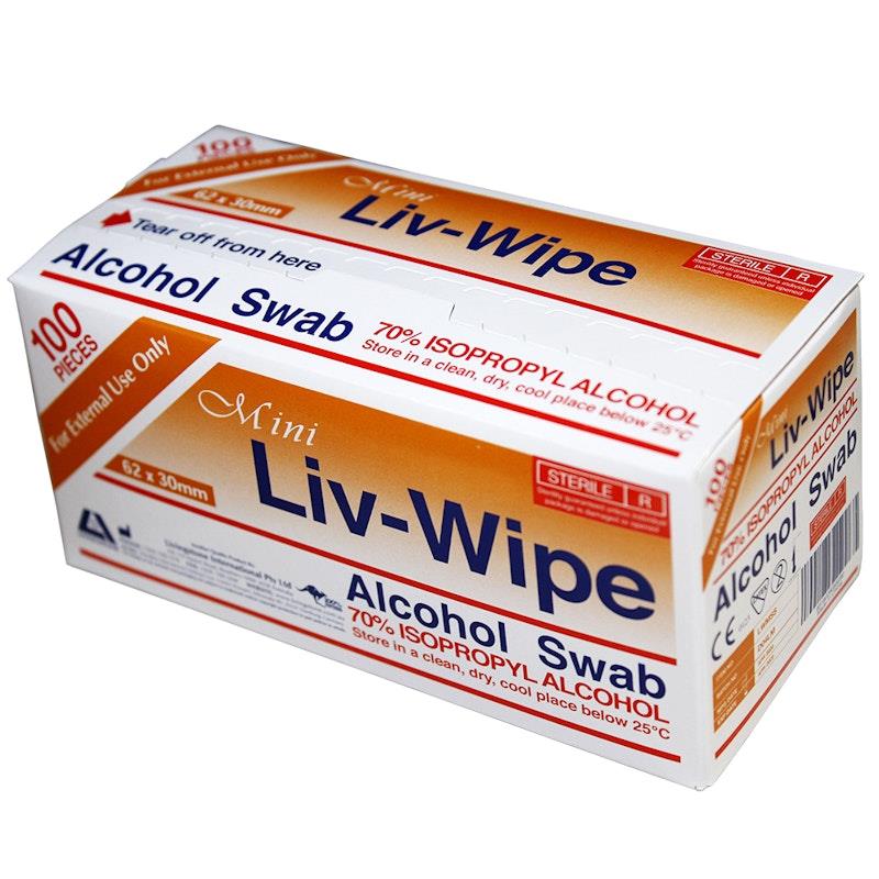 Liv-Wipe 70% Alcohol Swabs Prep Pad - Mini 100pcs