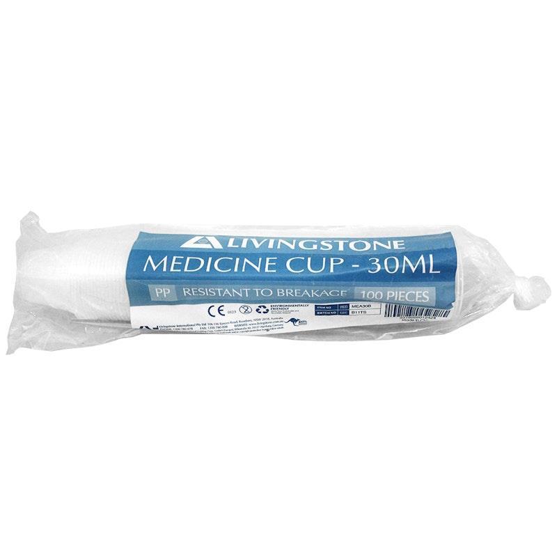 Livingstone Medicine Measure Cup Polypropylene Graduated 30mL 100 Pieces/Bag