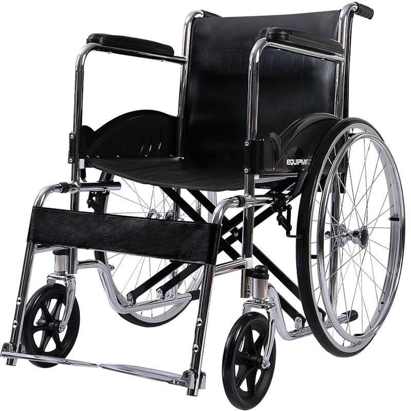 Equipmed Folding Manual Wheelchair Self Propelled Black