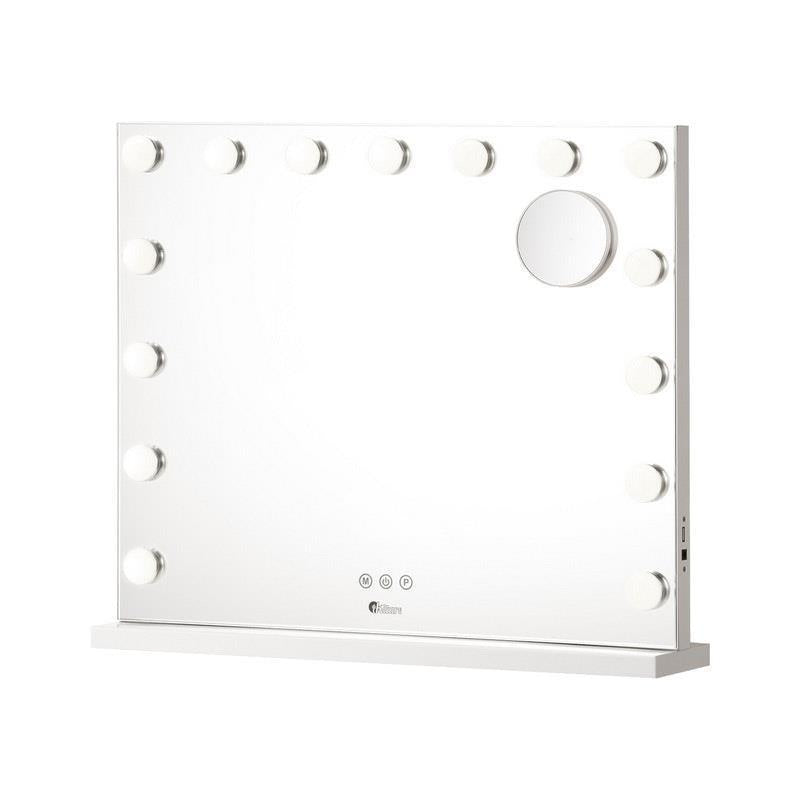 Oikiture Hollywood Makeup Mirror 15 Bulbs LED Light Wall Vanity Mirrors White