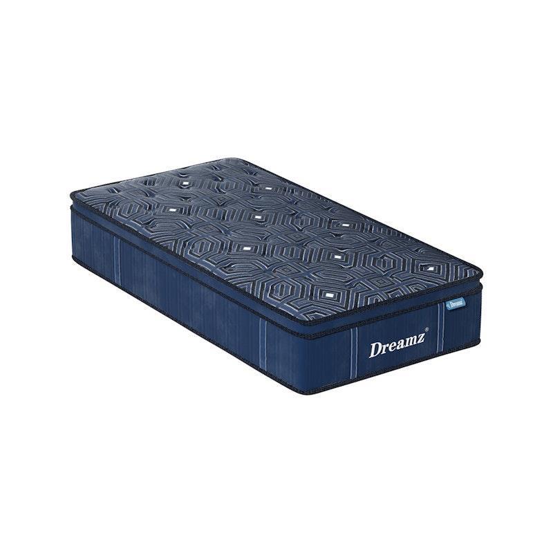 DreamZ Spring Mattress Bed Euro Top Pocket Spring Medium Firm Foam 30cm Single
