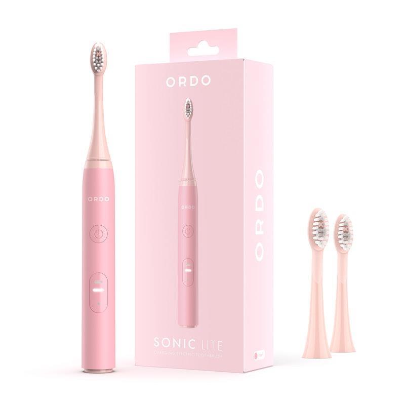 ORDO Sonic Lite Toothbrush & 2x Brush Head Bundle Petal