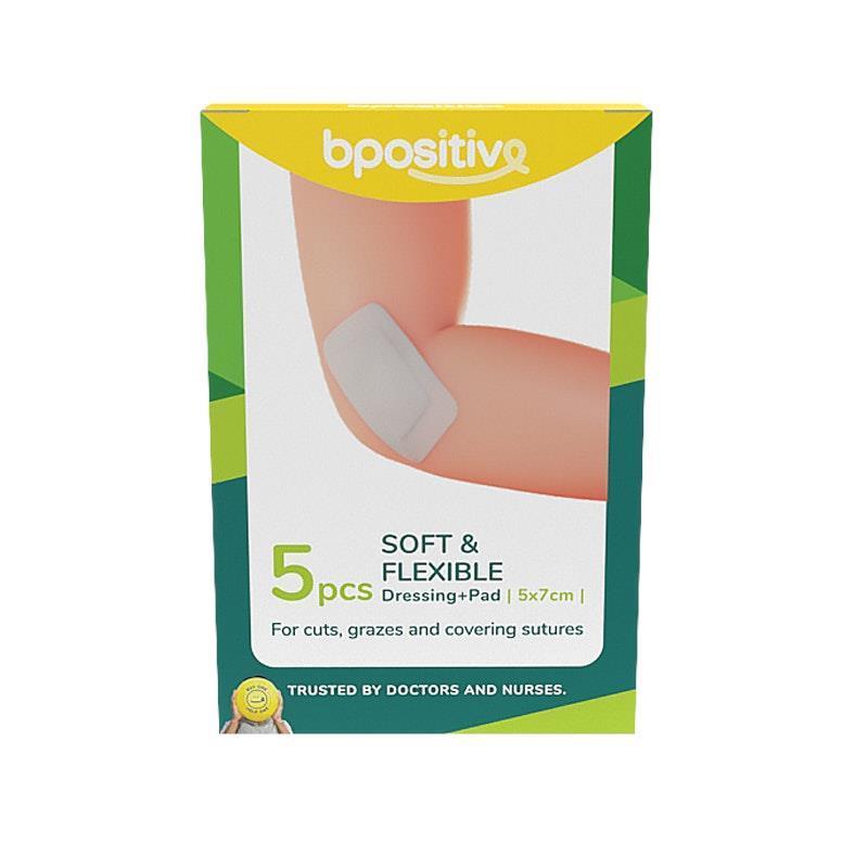 bpositive Soft & Flexible Dressing Pad 5x7cm 2Pack