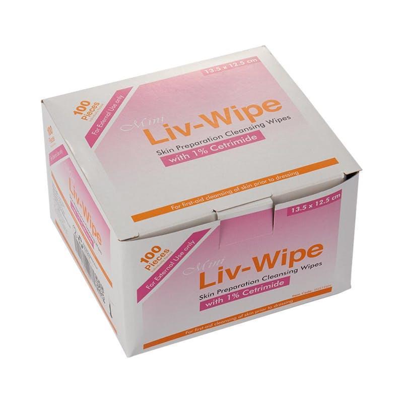 Liv-Wipe Skin Prep Antiseptic Cleansing Wipe 135 x 125mm 100 Pieces/Box