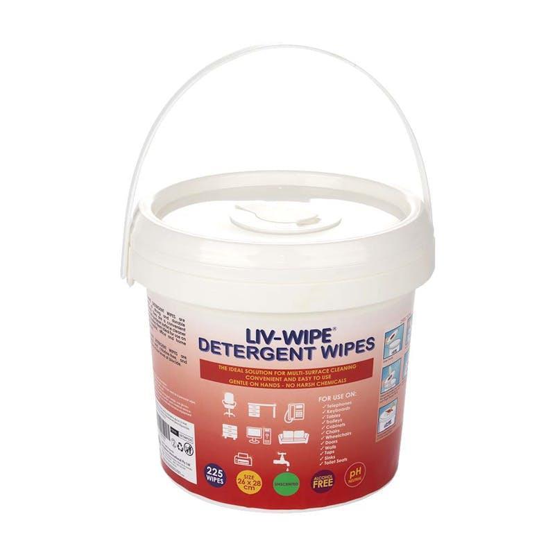 Liv-Wipe Detergent Wipes Alcohol Free 26 x 28cm 225 Pieces/Box