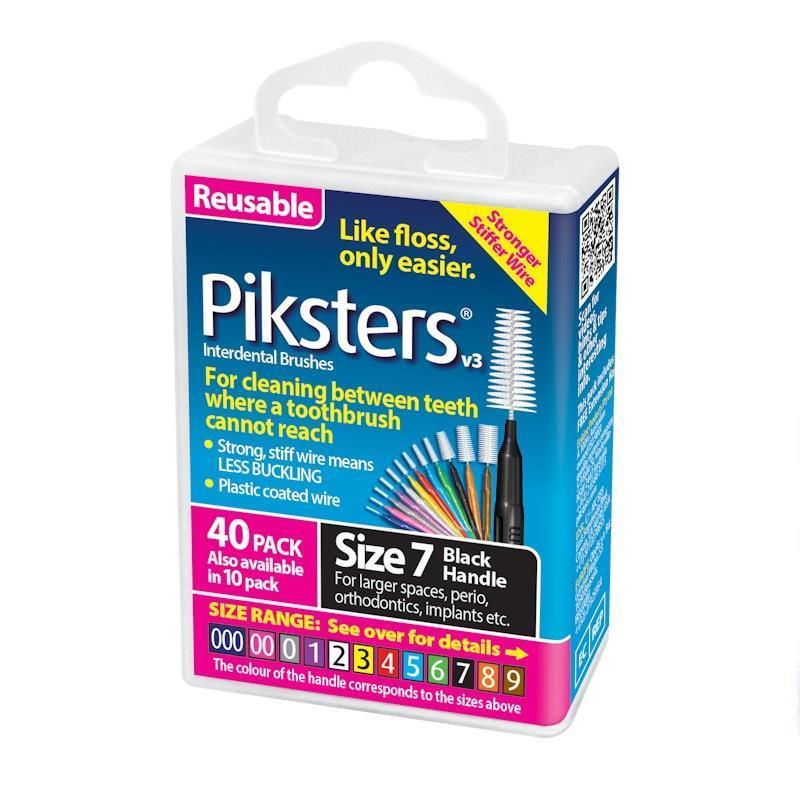 Piksters Interdental Brushes Black Size 7 40pk
