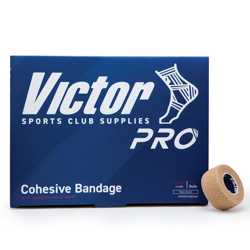 Victor Pro Cohesive Bandage Box (12 rolls) Beige 25mm