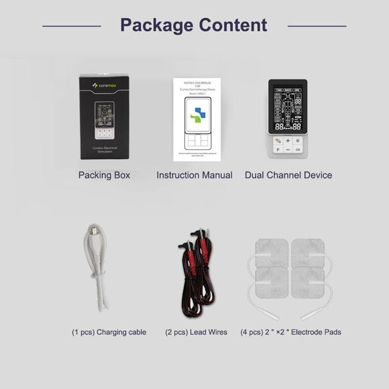 Caremax 2.0 Pro MicroCurrent TENS Machine - 4-in-1 Pain Relief & Muscle Strengthening