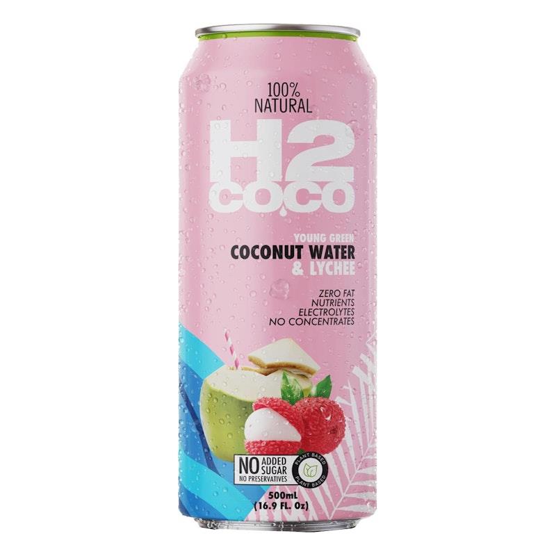 H2Coco 500mL Pure Coconut Water with Lychee - 12 Pack