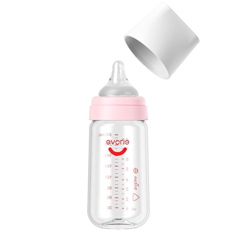 Evorie Tritan Wide-neck Baby Milk Feeding Bottle Starter Set - 160mL & 240mL, Pink