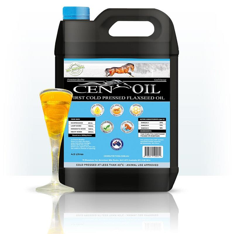 CEN Cold Pressed Flaxseed Oil for Horses 4.5L - Premium Omega 3 Source