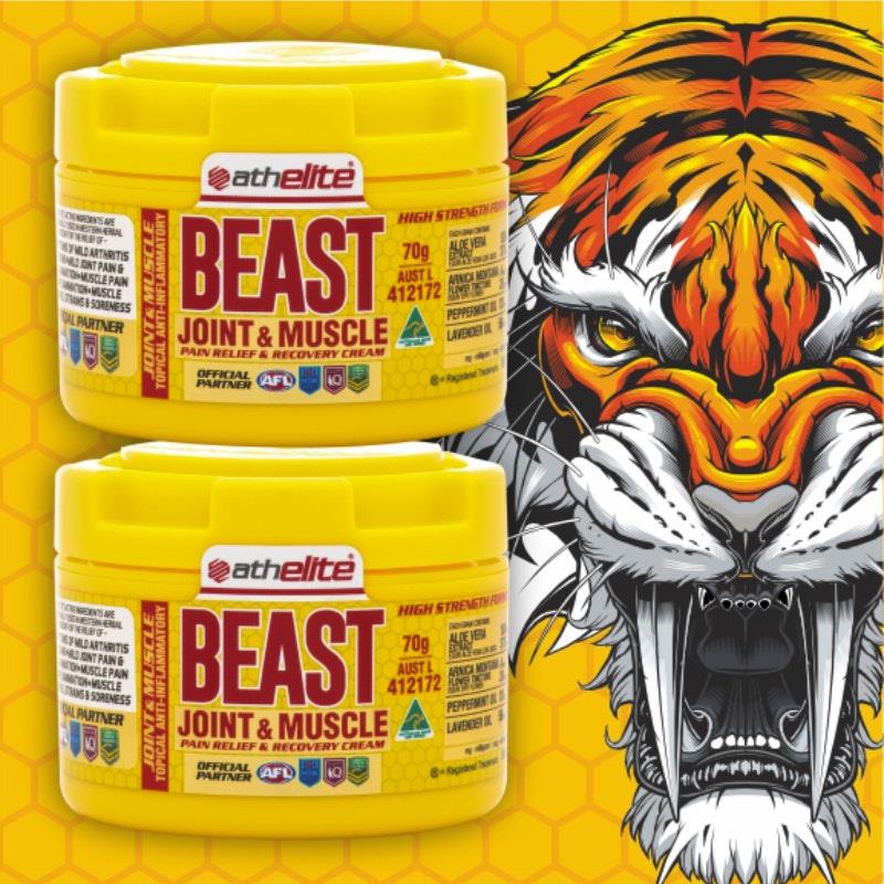 Athelite Beast Joint & Muscle Pain Relief & Recovery Cream 70g - 2 Pack
