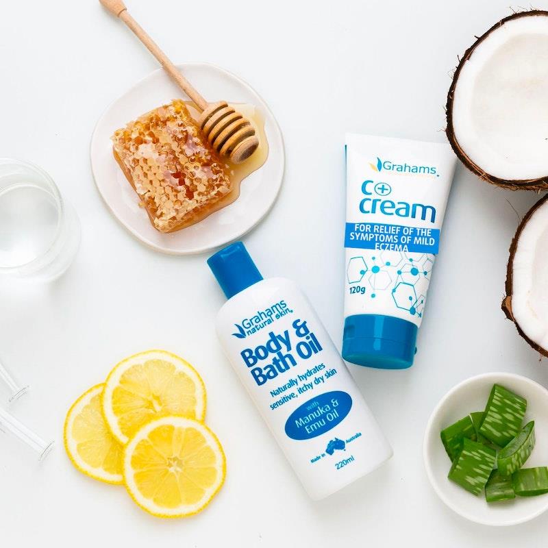 Grahams Natural Itchy Skin Care Pack C+ - Eczema Cream & Bath Oil