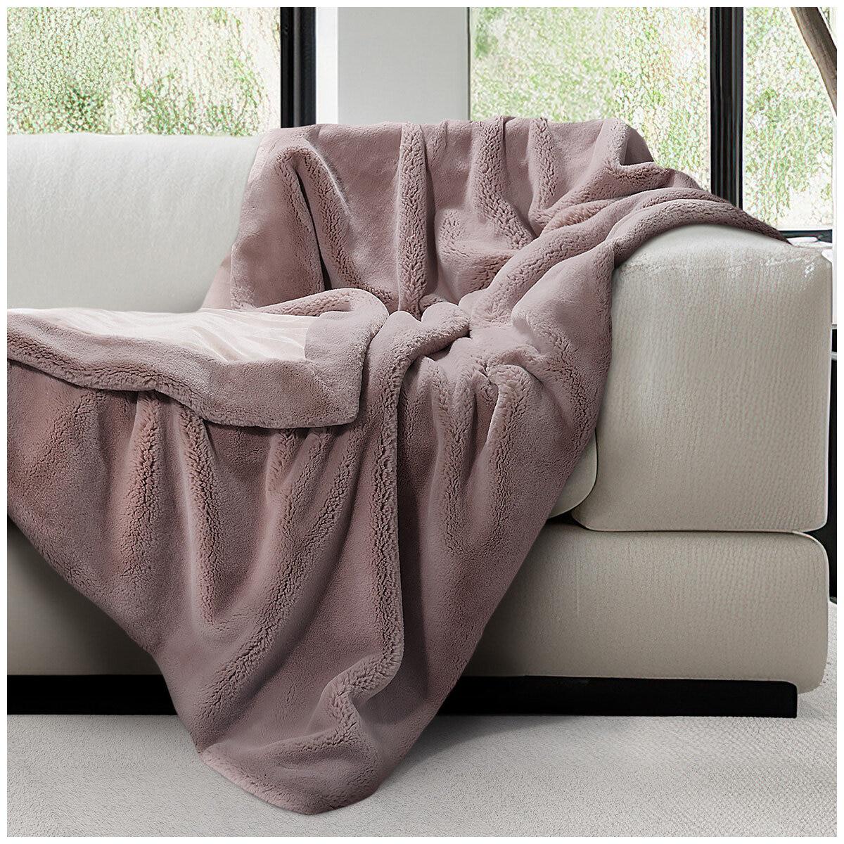 Mon Chateau Ultra Soft Faux Fur Throw 152 x 177cm Dark Mushroom