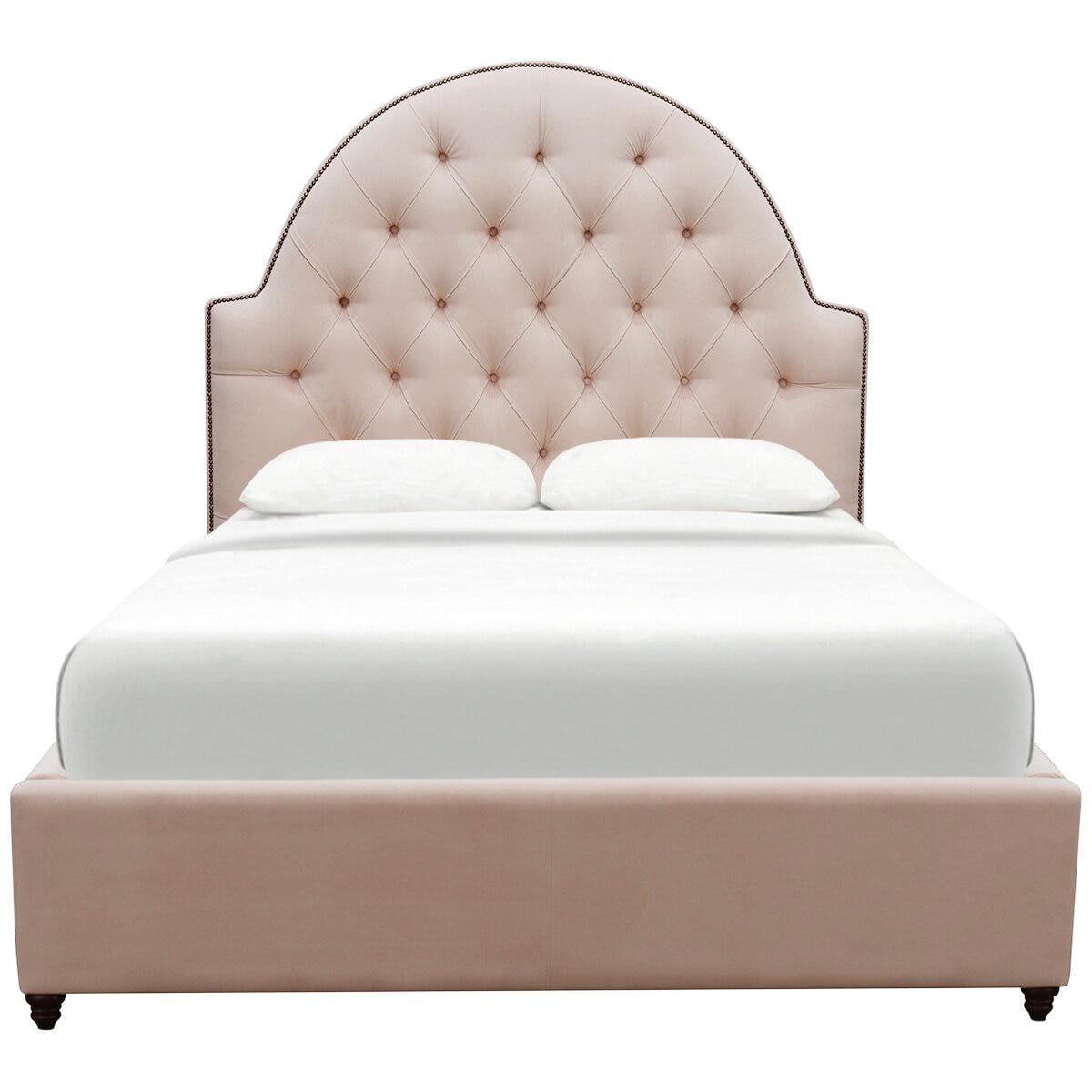 Moran Princess Double BedHead With Encasement and Slatted Base Plush Indigo