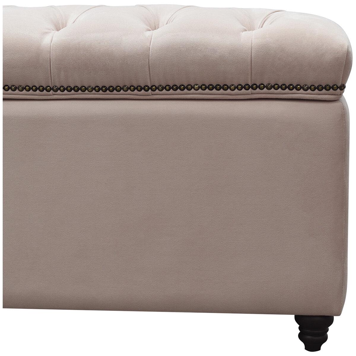 Moran Princess Fabric Storage Ottoman Plush Petal