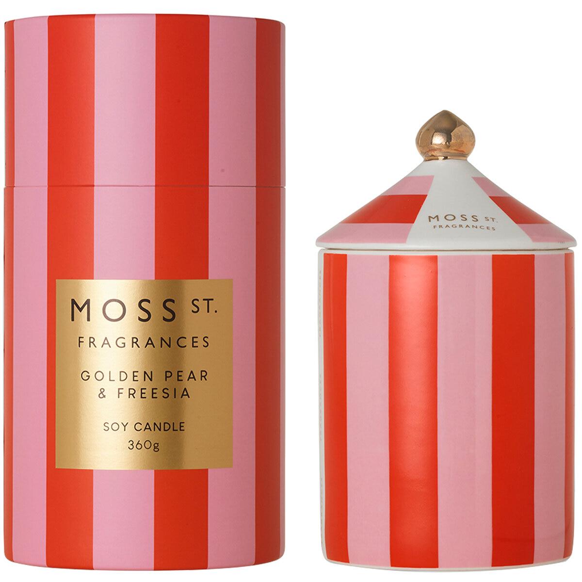 Moss St Ceramic Candles 2 Pack x 360g Golden Pear and Freesia And Blood Orange