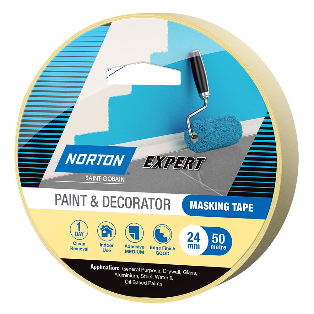 NORTON 24mm x 50M Paint and Decorator Masking Tape 69957341714