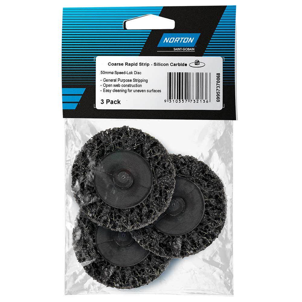 NORTON 50mm Quick-Change Stripping Disc - SPEEDLOCK RAPIDSTRIP - 3 Piece