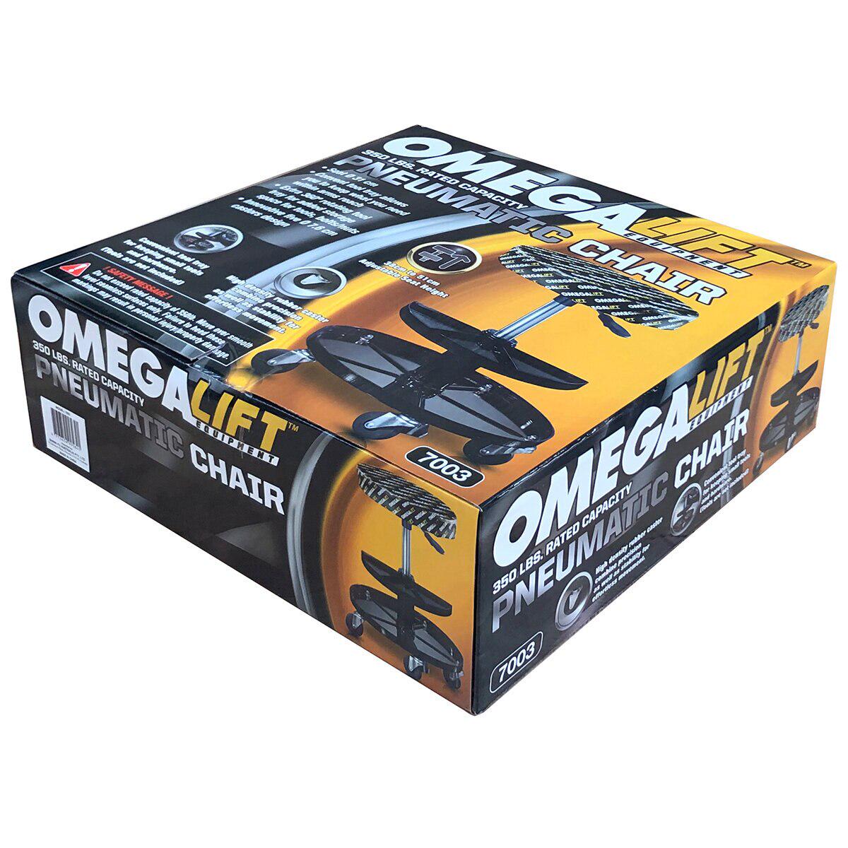 OMEGALIFT 160kg Pneumatic Garage Seat with 2 Layers Tool Trays