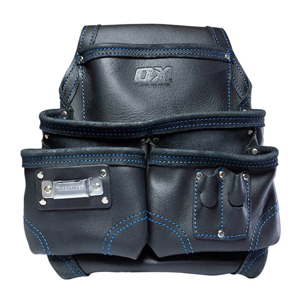 OX Trade Black Leather 6 Pocket Tool Pouch OX-T265602