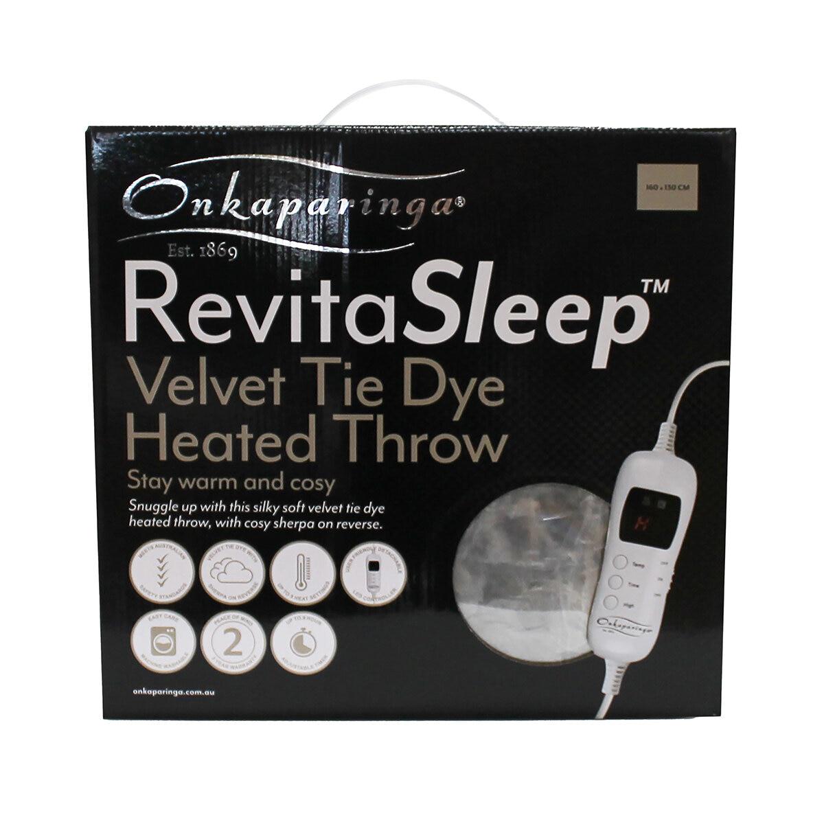 Onkaparinga RevitaSleep Velvet Tie Dye Heathed Throw Blue