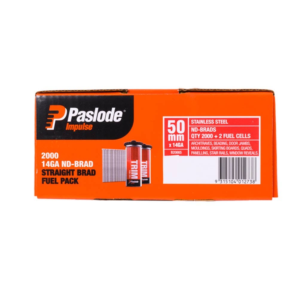 PASLODE 50mm ND Series Brads 2000 Pack B20665