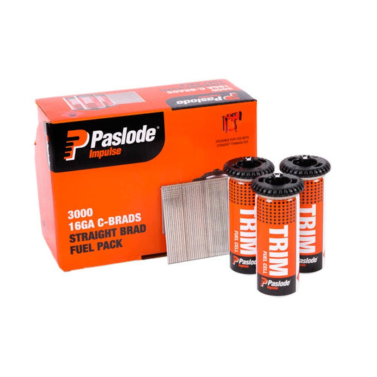 PASLODE 65 x 1.6mm Zinc Plated C65 Impulse Brad with Fuel 3000 pk B20632