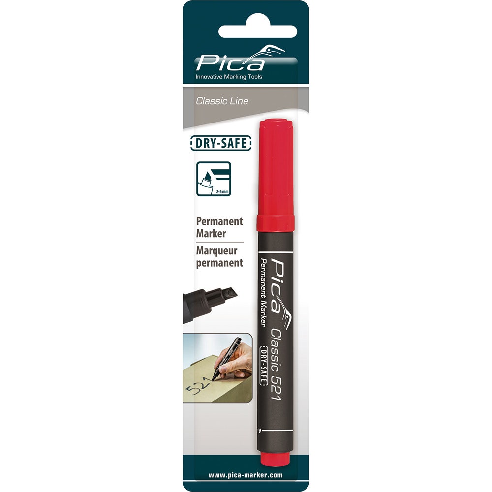 PICA Classic Permanent Marker Chisel Tip Red 52140SB
