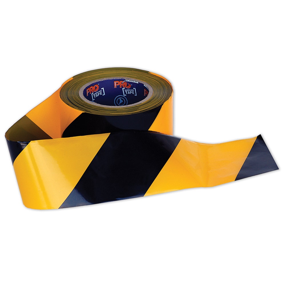 PROCHOICE 100m Yellow and Black Stripes Tape Barrier YB10075