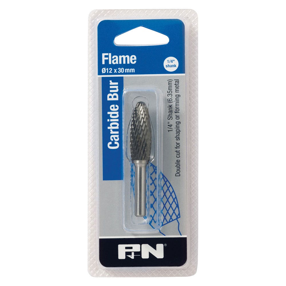 P&N 12 x 30mm Flame Carbide Burr