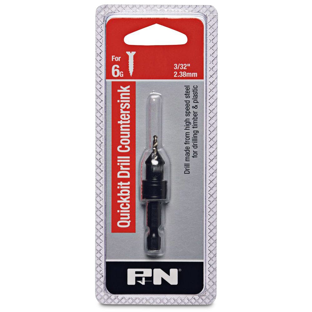 P&N QUICKBITS 3 32inch HSS Drill and Countersink for Wood