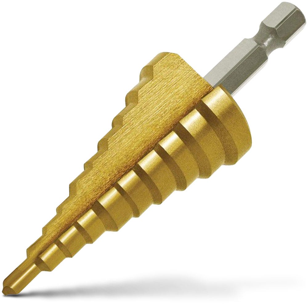 P&N QUICKBITS 4-25mm 11-Step 1 4-Hex HSS-TiN Step Drill Bit