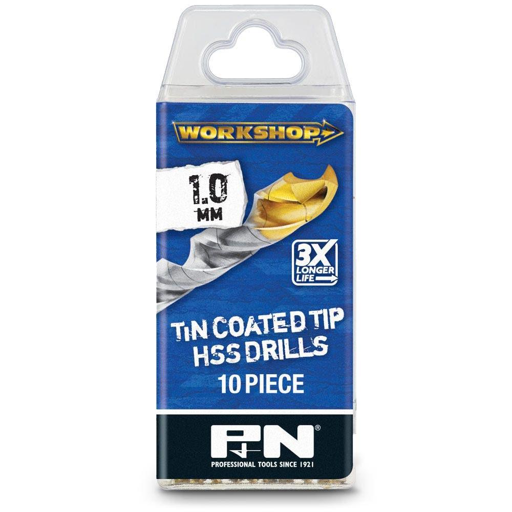 P&N WORKSHOP 1.0 x 34mm HSS-TiN Jobber Drill Bit - 10 Piece